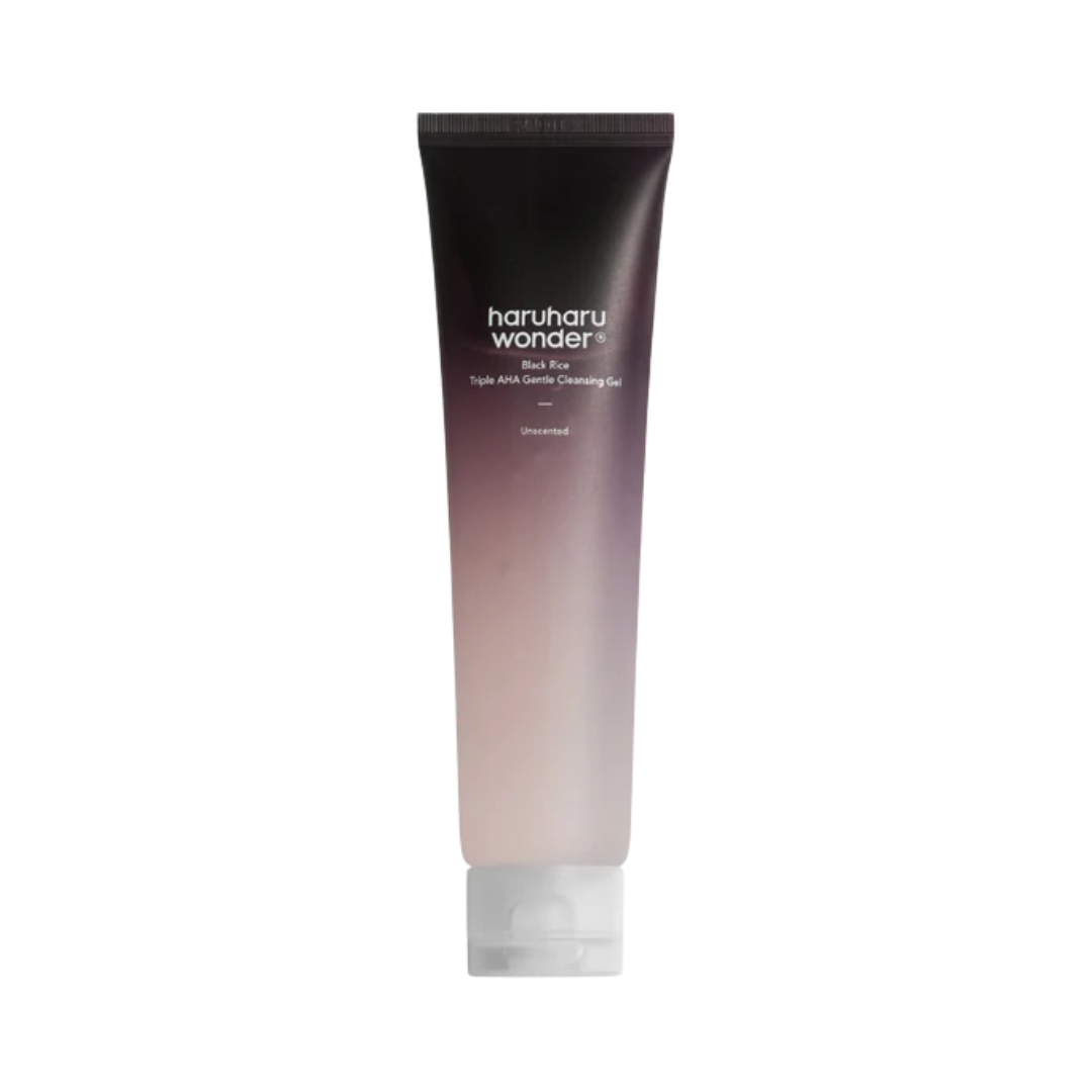Haruharu Wonder - Black Rice Triple AHA Gentle Cleansing Gel Unscented - 100ml | هاروهارو وندر غسول لطيف على البشرة بخلاصة الأرز الاسود - 100 مل