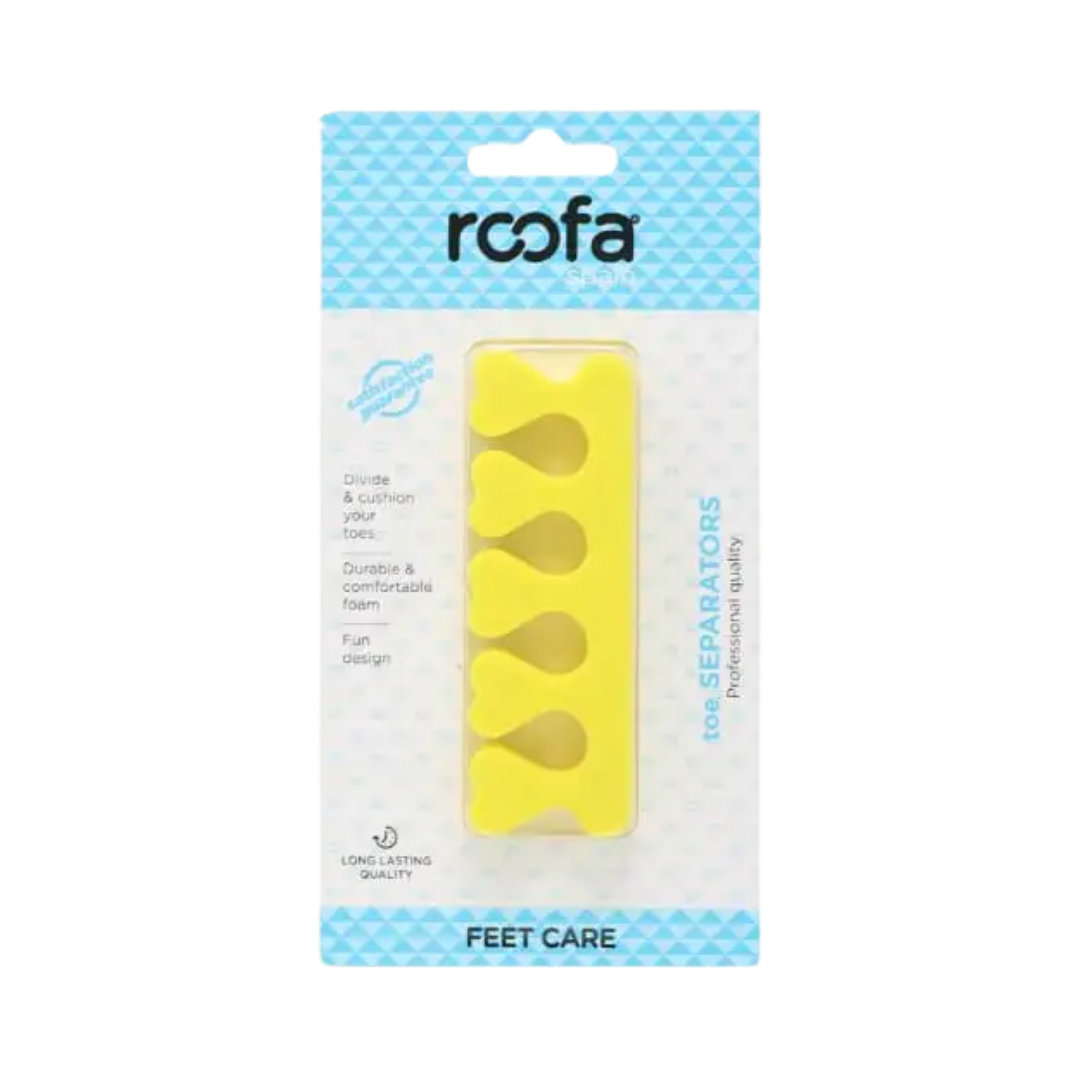 Roofa Spain Care Foot Toe Separators - Yellow | روفا فواصل أصابع القدم - أصفر