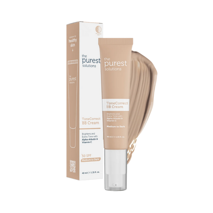 The Purest Solutions Tone Correct BB Cream +50 Spf - 40ml | ذا بيورست بي بي كريم مع لون - 40 مل