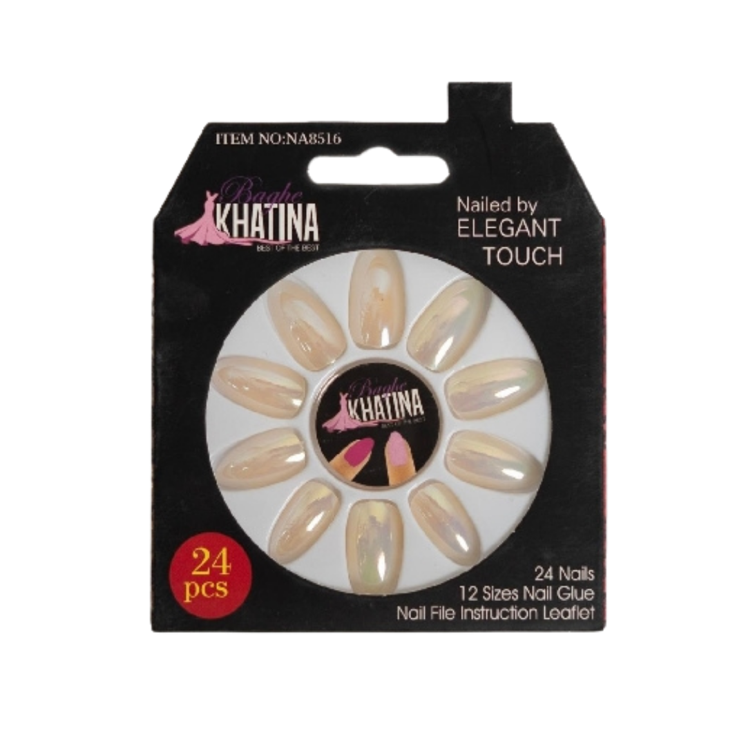 KHATINA Nailed By Elegant Touch 24 Nails 12 Size Nail Glue | خاتينا اظافر صناعية لإطلالة انيقة 24 قطعة 12 قياس