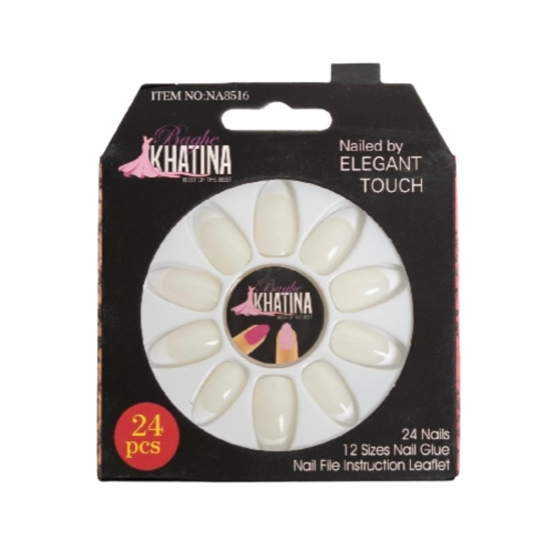 KHATINA Nailed By Elegant Touch 24 Nails 12 Size Nail Glue | خاتينا أظافر صناعية بلمسة انيقة 24 قطعة 12 قياس