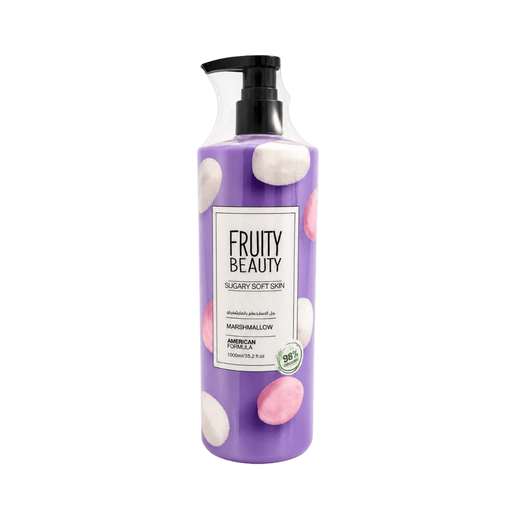 FRUITY BEAUTY Shower Gel Sugary Soft Skin Marshmallow - 1000ml | فروتي بيوتي جل استحمام سوفت سكين مارشميلو - 1000مل