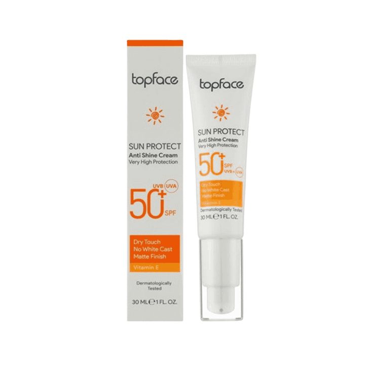 TopFace Sun Protect Anti-Shine Cream Very High Protection SPF 50+ - 30ml | توب فيس واقي شمسي سن بروتكت انتي شاين - 30 مل