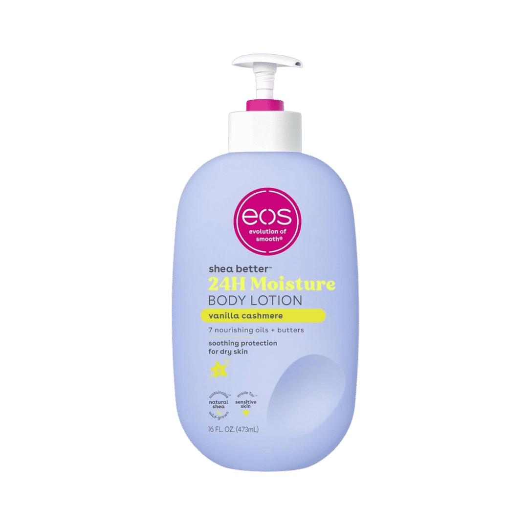 eos Shea Better Moisture Body Lotion Vanilla Cashmere - 473ml | اي او اس لوشن مرطب للجسم ٢٤ ساعة فانيلا كاشمير - 473مل