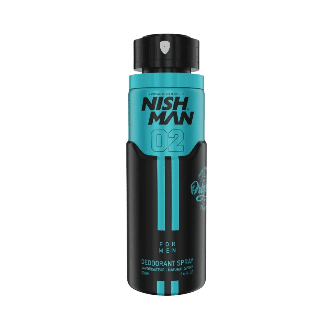 Nish Man 02 Deodorant Spray For Men - 200ml | نيشمان مزيل تعرق بخاخ للرجال - 200مل
