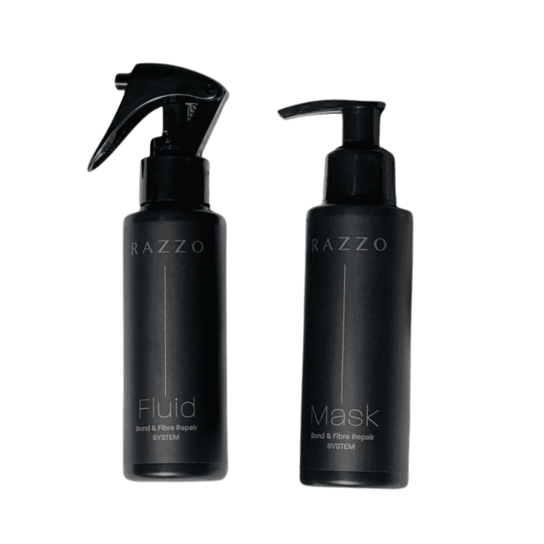 RAZZO Bond & Fibre Repair System Mask & Fluid - 100ml | رازو مجموعة العناية وترميم الشعر التالف - 100 مل