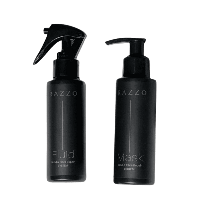 RAZZO Bond & Fibre Repair System Mask & Fluid - 100ml | رازو مجموعة العناية وترميم الشعر التالف - 100 مل