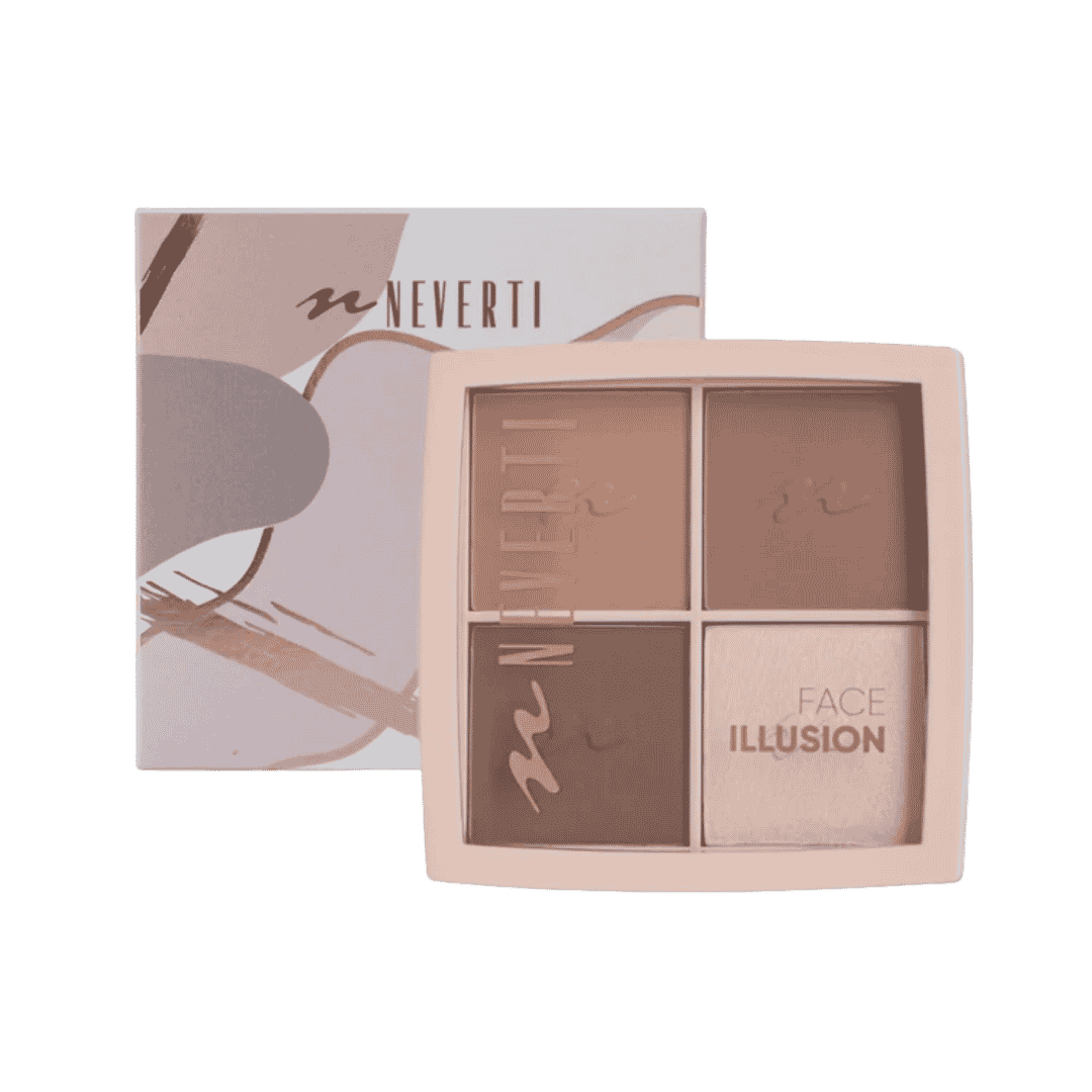Nevertı F.Illus.Contour& Highlighter Pallette - 4x3,5g| نيفرتي باليت كونتور وهايلايتر - 4*3.5 غ