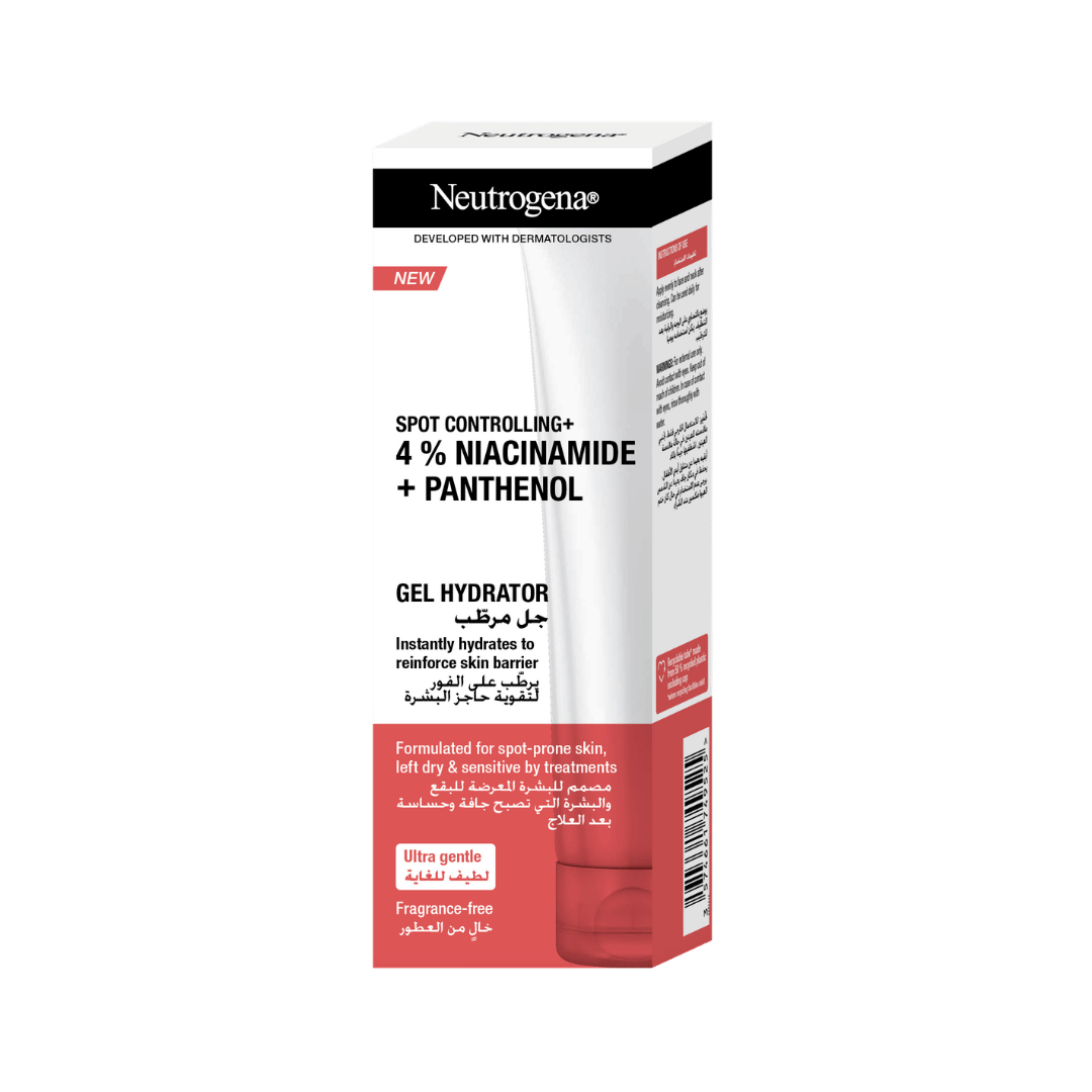 Neutrogena Spot Controlling + 4% Niacinamide + Panthenol Gel Hydrator - 50ml | نيوتروجينا جل مرطب للتحكم بآثار الحبوب مع 4% نياسيناميد وبانثينول - 50 مل