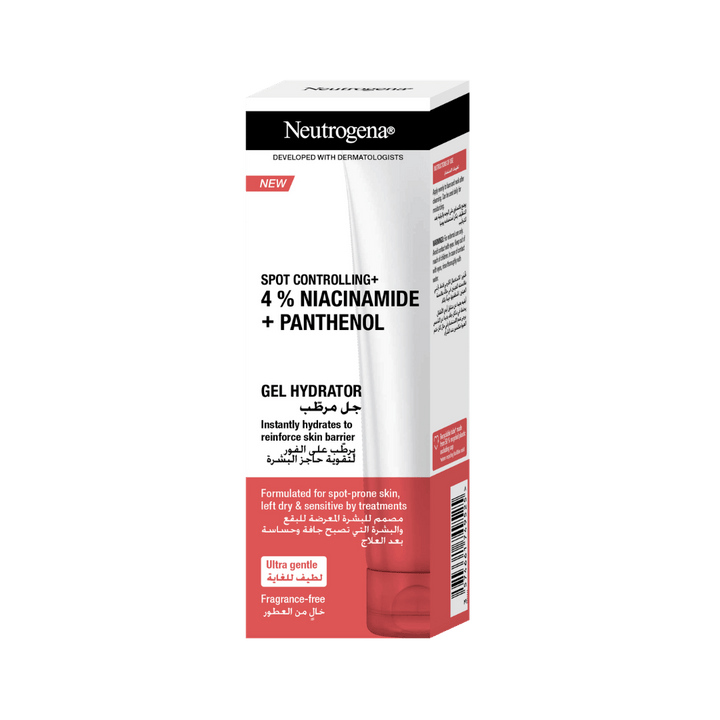 Neutrogena Spot Controlling + 4% Niacinamide + Panthenol Gel Hydrator - 50ml | نيوتروجينا جل مرطب للتحكم بآثار الحبوب مع 4% نياسيناميد وبانثينول - 50 مل