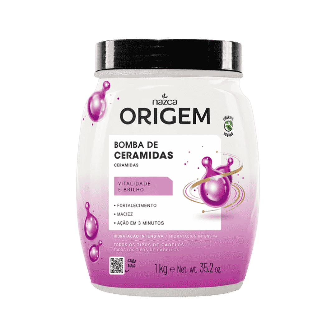 nazca Origem Bomba De Ceramidas - 1Kg | نازكا أوريجيم كريم ترطيب للشعر بالسيراميد - 1 كغ