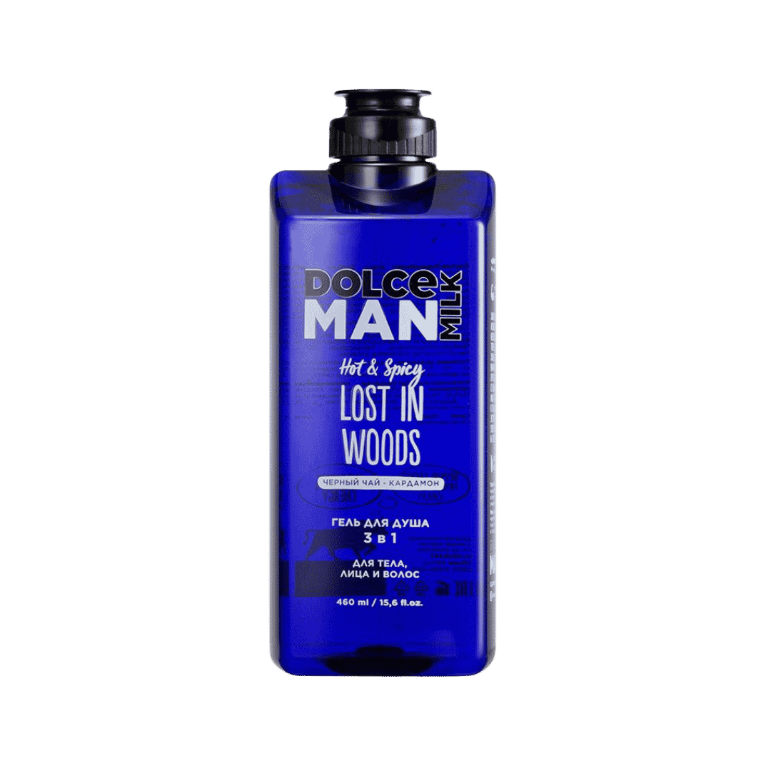 DOLCE MILK Man Lost In Woods Shower Gel 3 in 1 - 460ml | دولتشي ميلك جل الاستحمام للرجال لوست ان وودز 3 في 1 - 460 مل