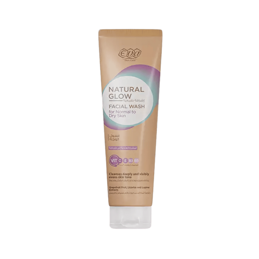 Eva Skin Care Natural Glow Facial Wash for Normal to Dry Skin - 100ml | ايفا غسول للوجه للبشرة العادية الى الجافة - 100 مل