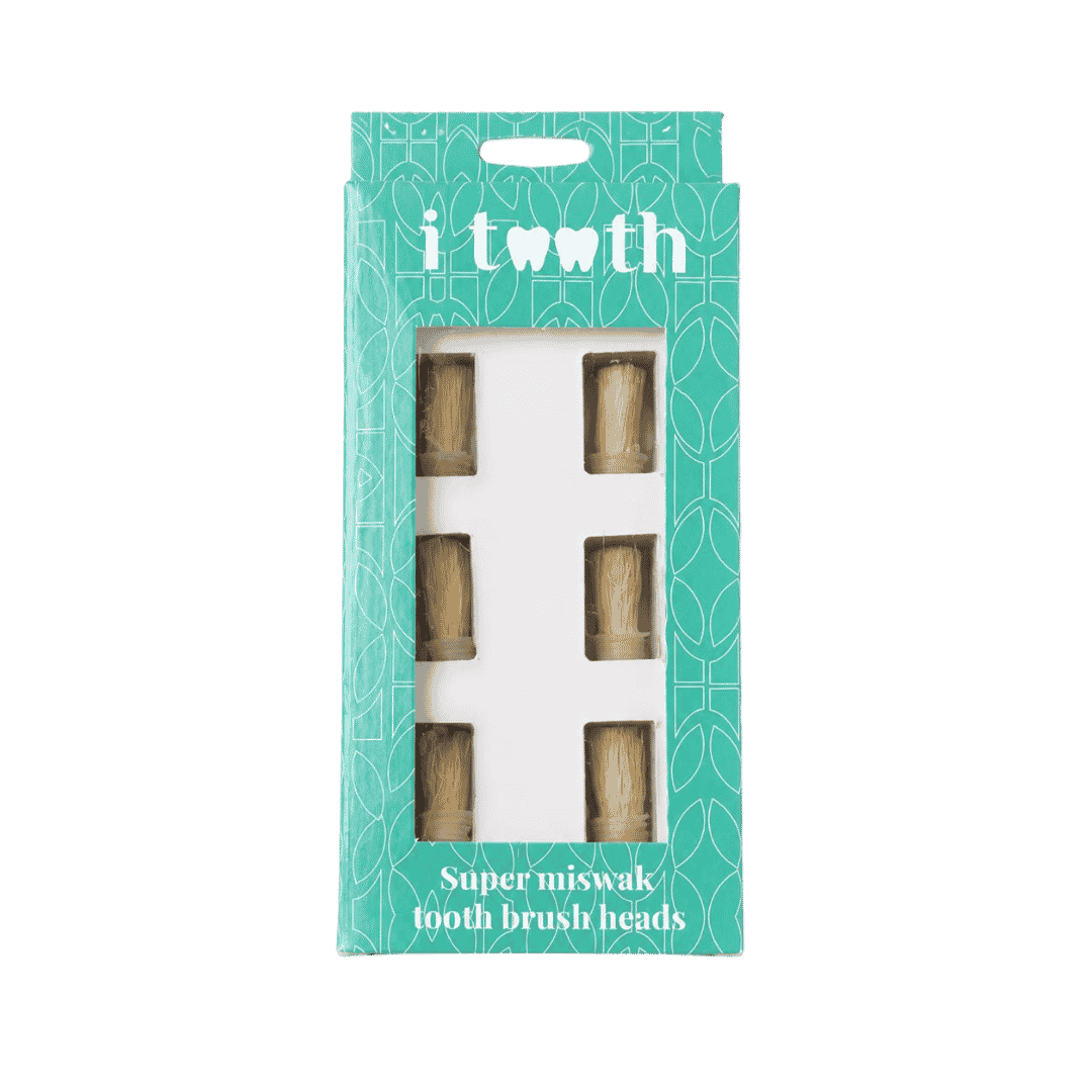 i tooth Super Miswak Tooth Brush Heads | آي توث رؤوس فرشاة أسنان سوبر مسواك