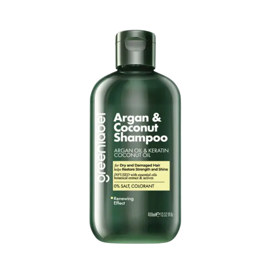 GREEN LABEL Argan & Coconut Shampoo - 400ml | غرين ليبل شامبو أرغان وجوز الهند - 400مل