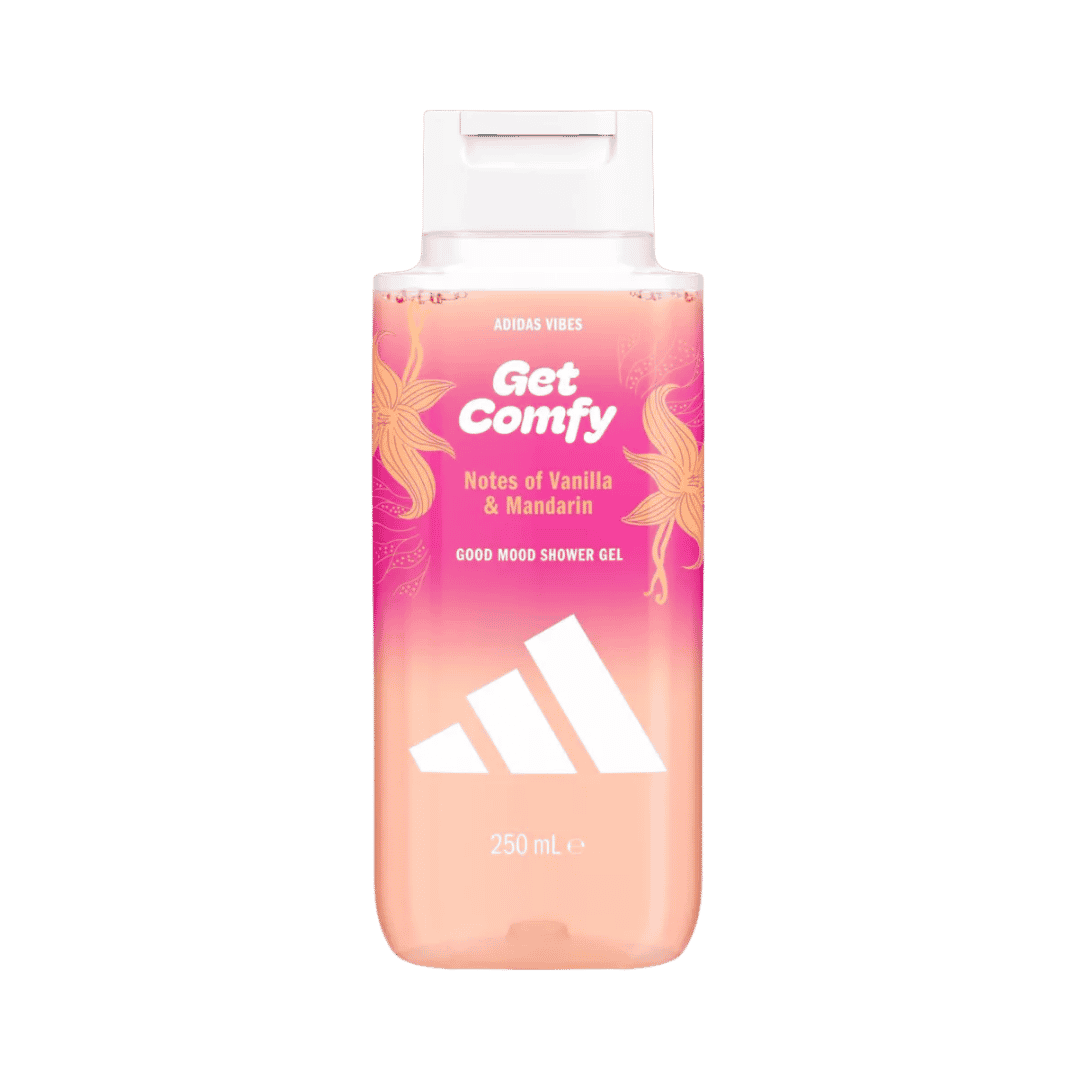 Adidas Vibes Get Comfy Shower Gel - 250ml | أديداس جل استحمام رائحة فانيلا وماندرين - 250مل