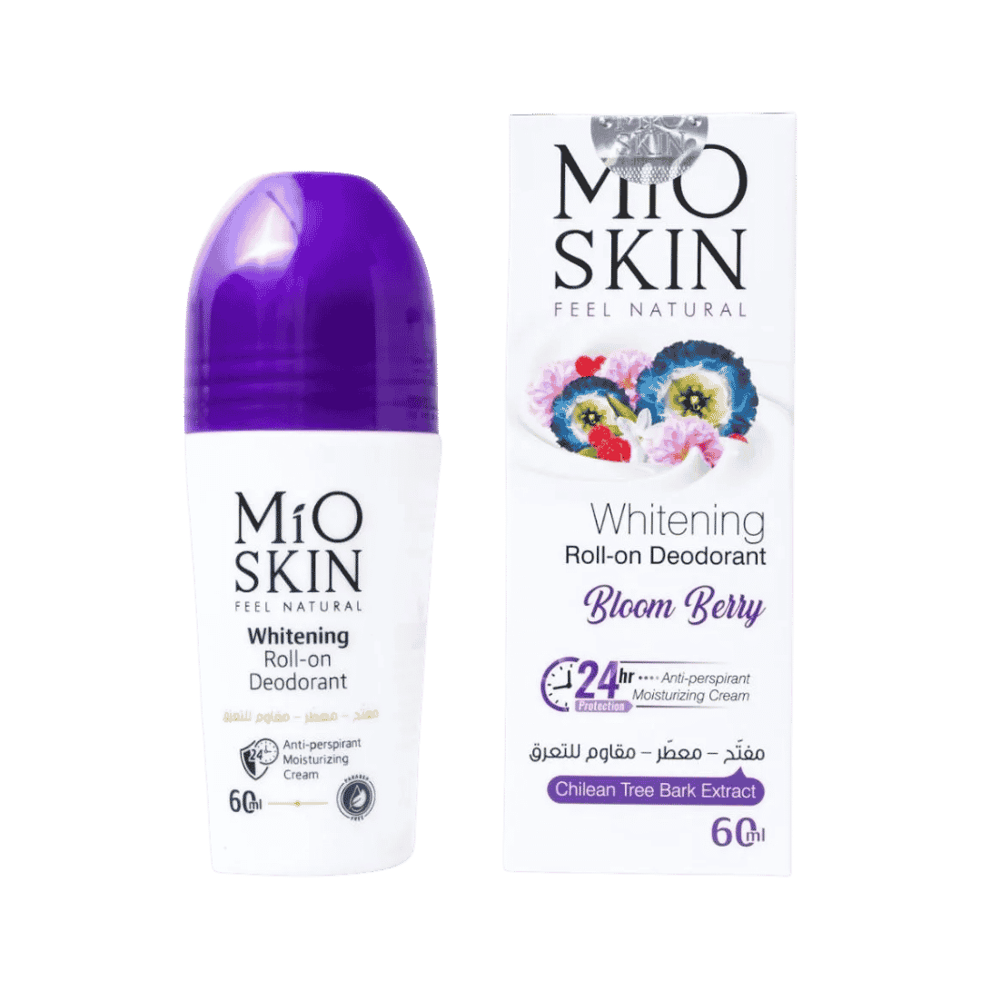 MIO SKIN Whitening Roll- On Deodorant Bioom Berry 24hr Anti Perspirant Moisturizing Cream - 60ml | ميوسكن مزيل تعرق رول اون بلووم بيري - 60 مل