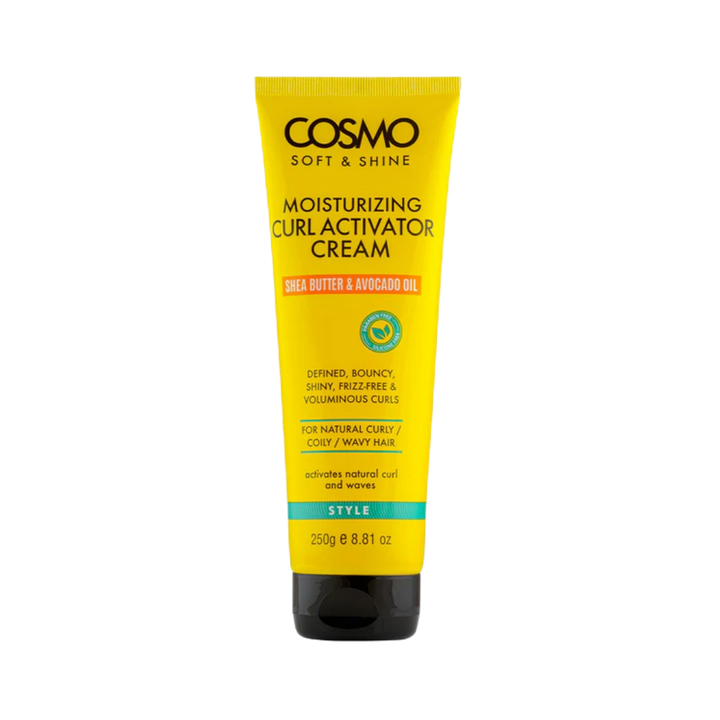 COSMO COSMETICS  MOISTURIZING CURL ACTIVATOR CREAM STYLE - 250g | كوزمو كوزمتكس كريم مرطب لتقليل الهيشان والجفاف للشعر المموج والكيرلي - 250 غ