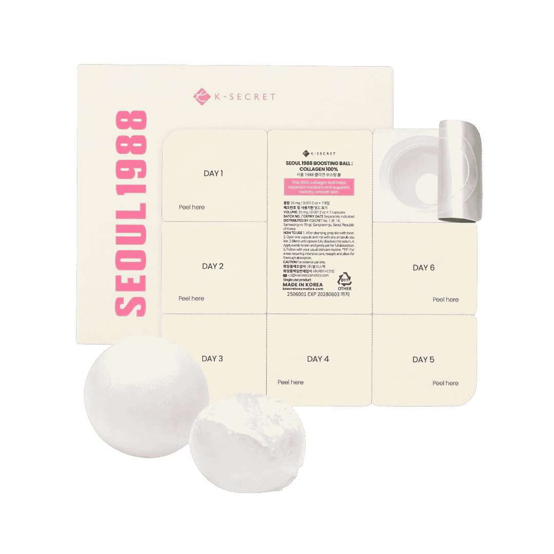 K-SECRET - SEOUL 1988 Boosting Ball: Collagen 100% - 0.035g | كي-سيكريت سيول 1988 كرة تعزيز الكولاجين 100% - 0.035 غ