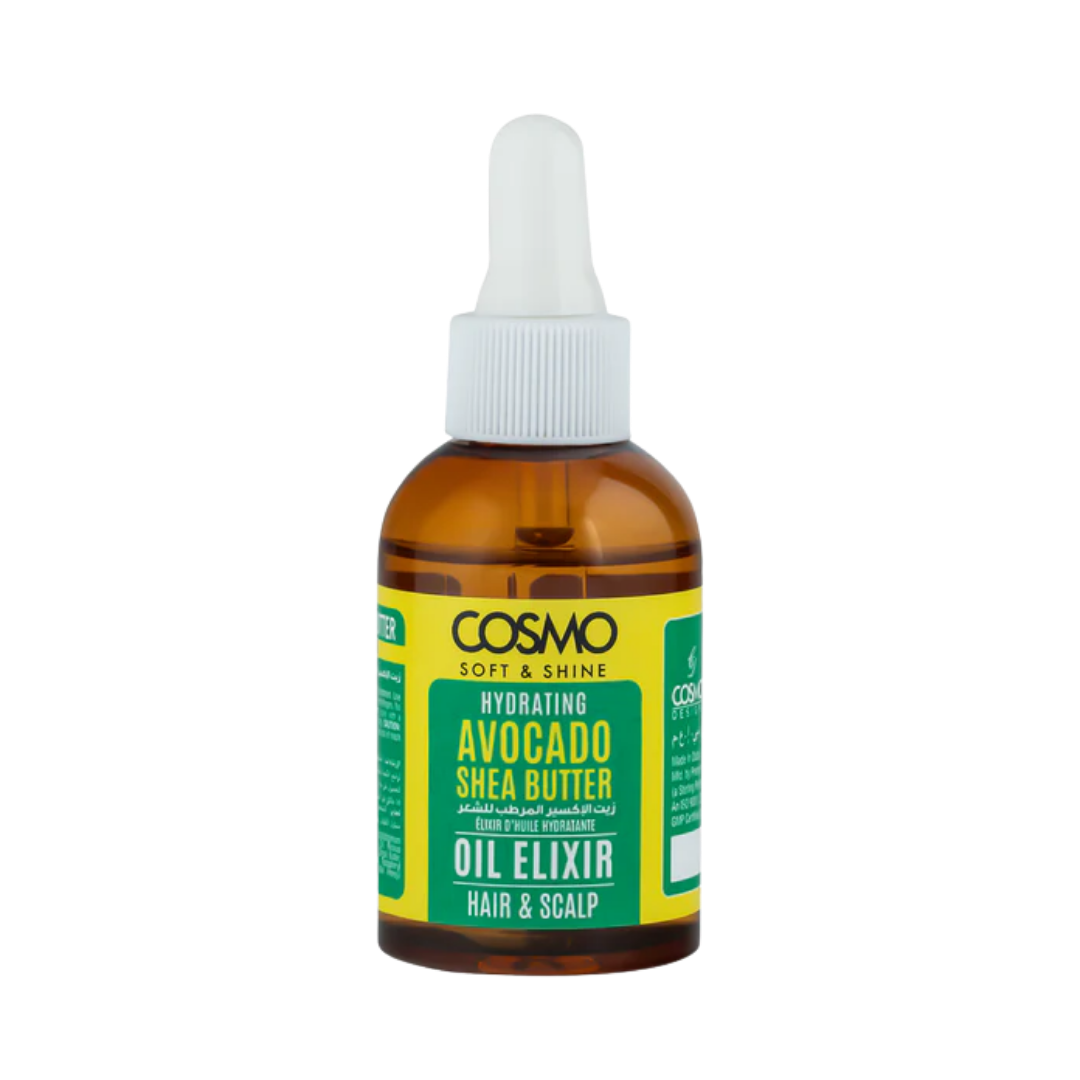 COSMO COSMETICS oil elixir avocado & shea butter - 60ml | كوزمو زيت للشعر زبت الافوكادو وزبدة الشيا - 60 مل