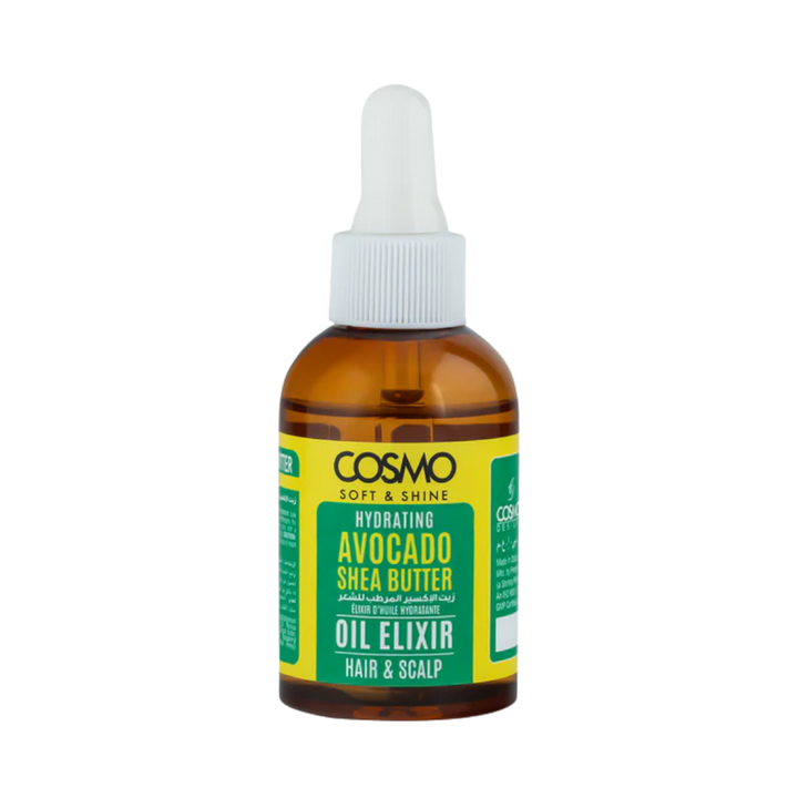 COSMO COSMETICS oil elixir avocado & shea butter - 60ml | كوزمو زيت للشعر زبت الافوكادو وزبدة الشيا - 60 مل