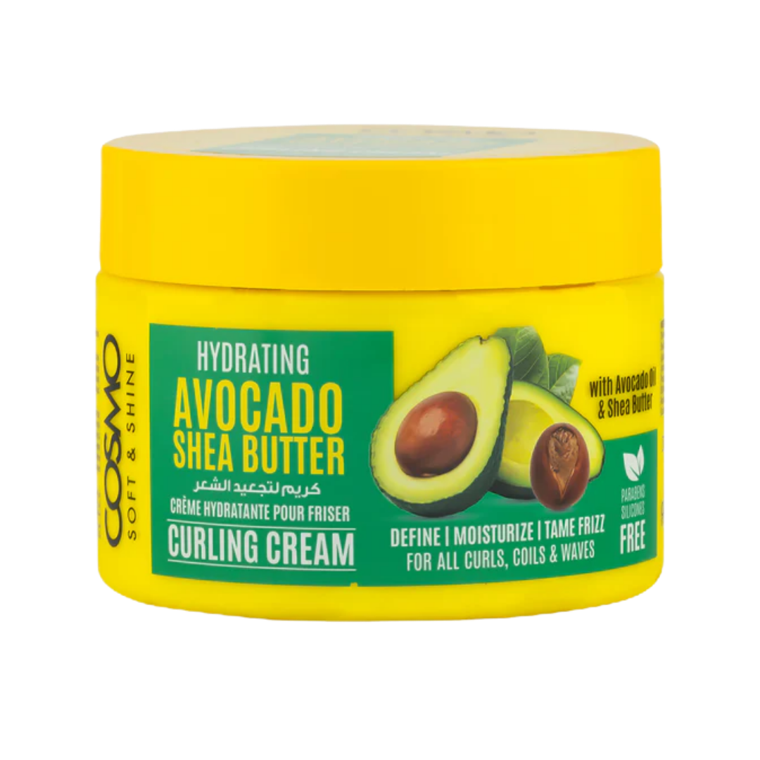 COSMO COSMETICS CURLING CREAM AVOCADO & SHEA BUTTER - 325g | كوزمو كريم تجعيد مرطب زبدة الشيا والأفوكادو - 325غ