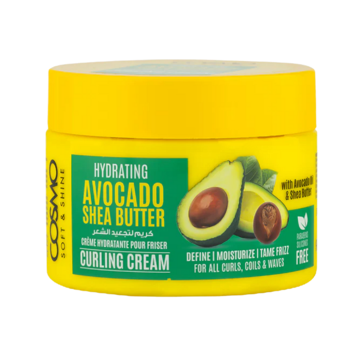 COSMO COSMETICS CURLING CREAM AVOCADO & SHEA BUTTER - 325g | كوزمو كريم تجعيد مرطب زبدة الشيا والأفوكادو - 325غ