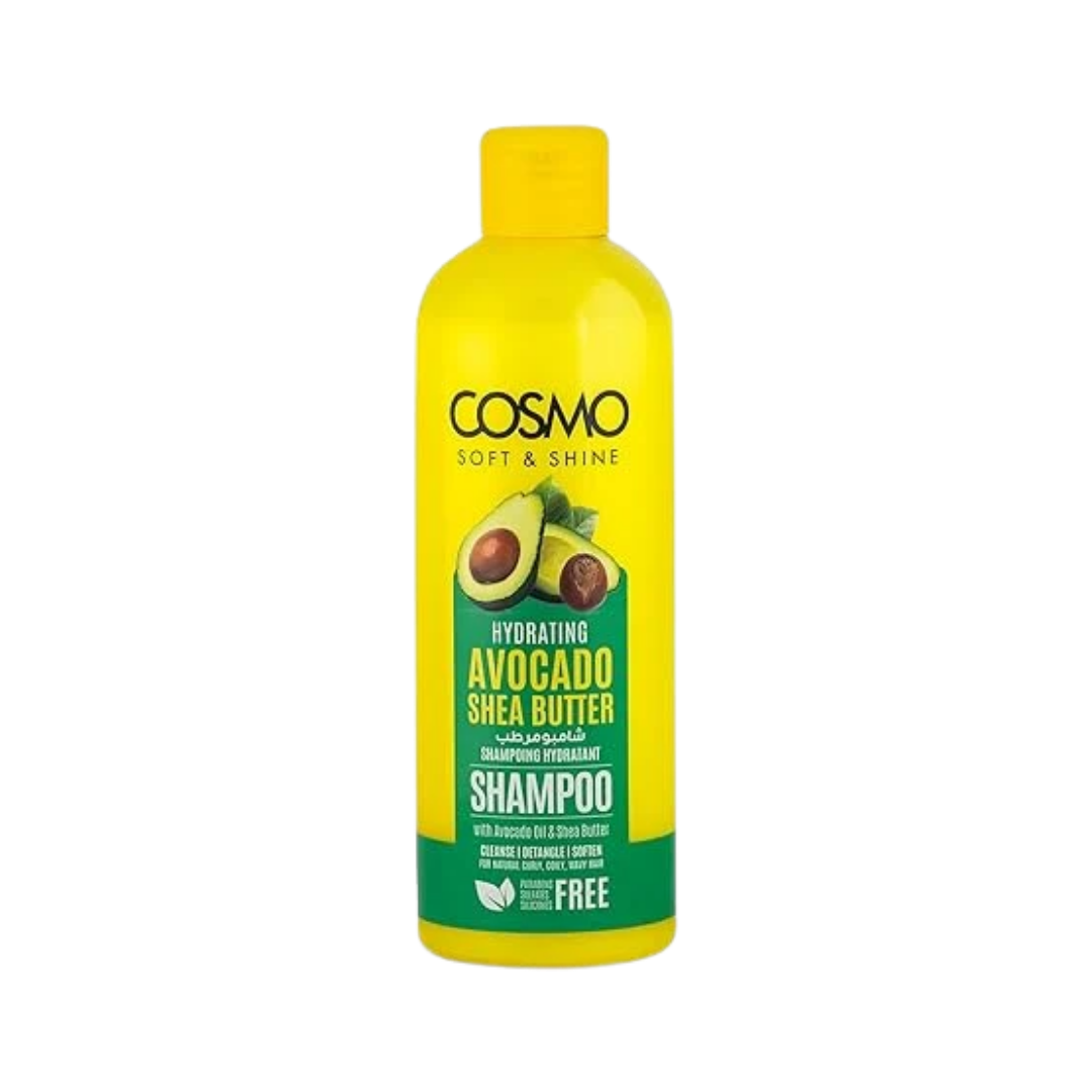COSMO COSMETICS SHAMPOO AVOCADO & SHEA BUTTER SOF - 480ml | كوزمو شامبو مرطب افوكادو وزبدة الشيا - 480مل