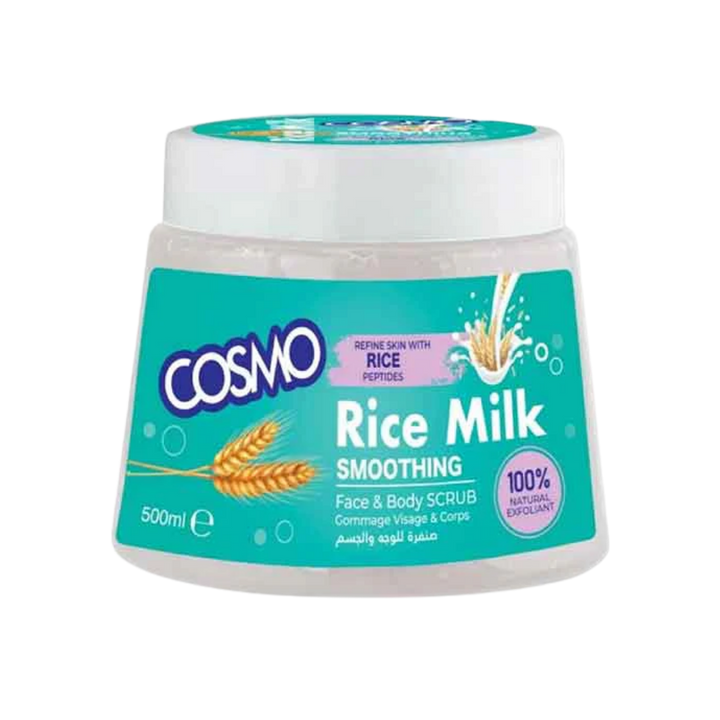 COSMO Rice Milk Smoothing Face & Body Scrub - 500ml | كوزمو مقشر الوجه و الجسم بالحليب و الأرز - 500 مل