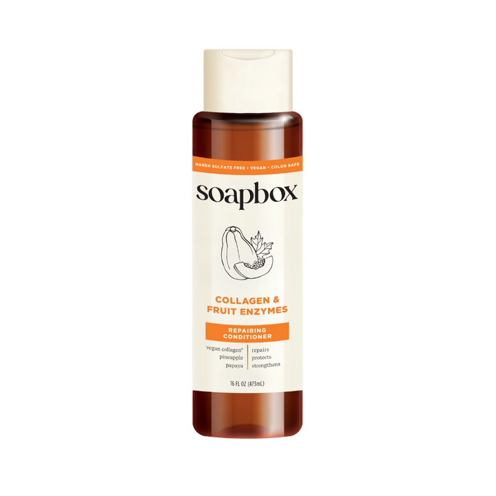 Soapbox Collagen and Fruit Enzymes Bond Builder Repairing Conditioner - 473ml | سوب بوكس بلسم للشعر بالكولاجين وانزيمات فواكه - 473 مل