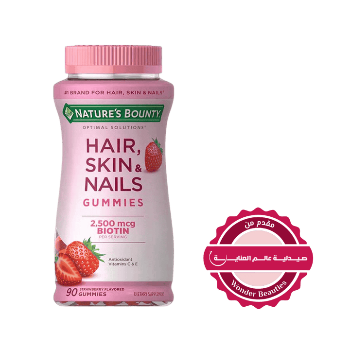 Nature's Bounty Hair, Skin & Nails - 90 Gummies | ناتشرز باونتي غاميز للعناية بصحة الشعر والبشرة والأظافر - 90 غاميز