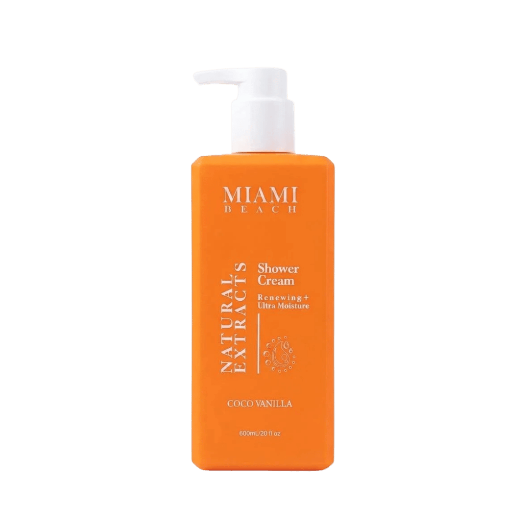 MIAMI BEACH Shower Cream Renewing + Ultra Moisture Coco Vanilla - 600ml | ميامي بيتش جل استحمام فانيلا و جوز الهند - 600مل
