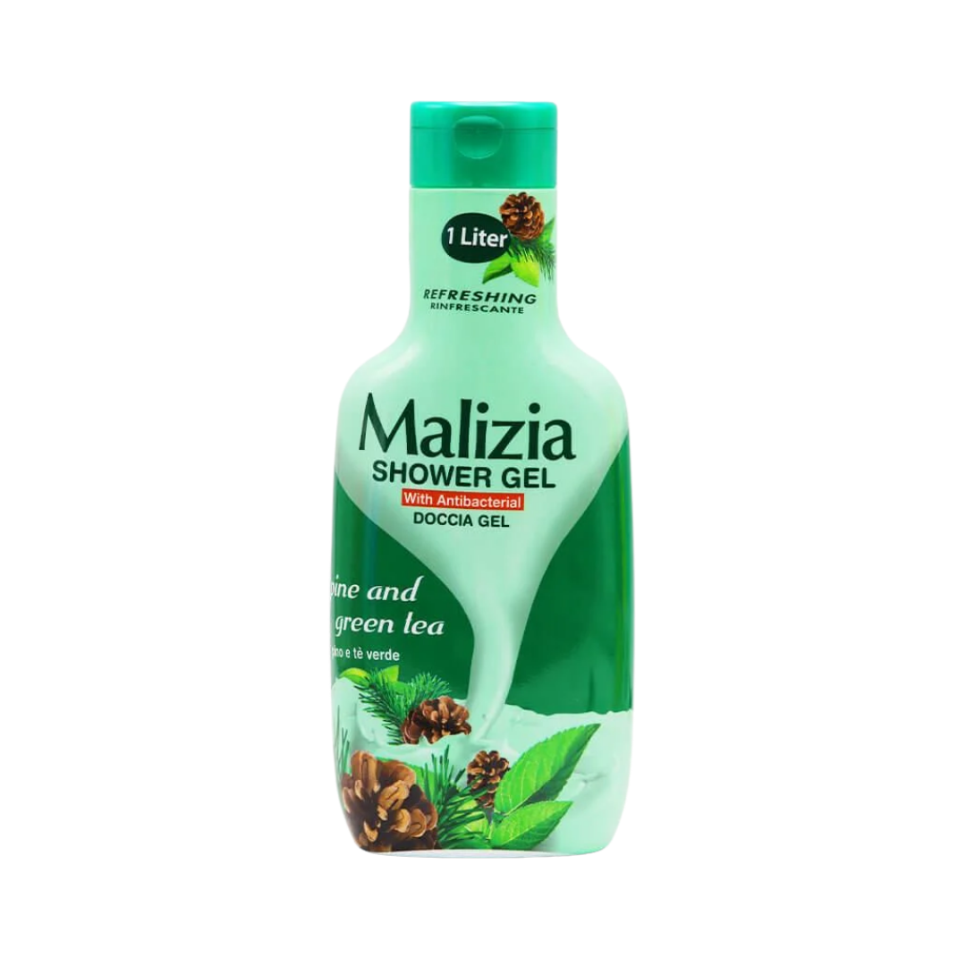 Malizia Shower Gel Pine & Green Tea - 1000ml | ماليزيا جل الاستحمام برائح الصنوبر والشاي الاخضر - 1000 مل