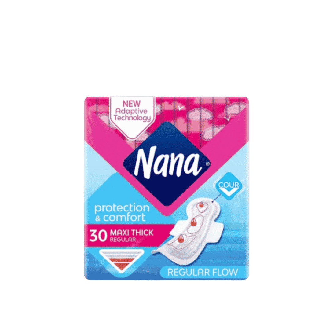 Nana Maxi Thick Regular - 30pads | نانا فوط سميكة بأجنحة - 30 قطعة