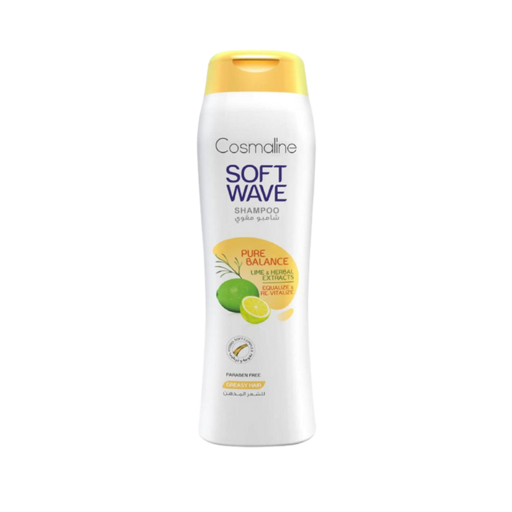 COSMALINE Soft Wave Pure Balance Shampoo - Greasy Hair - 400ml | كوزمالين شامبو منقي للشعر الدهني - 400 مل