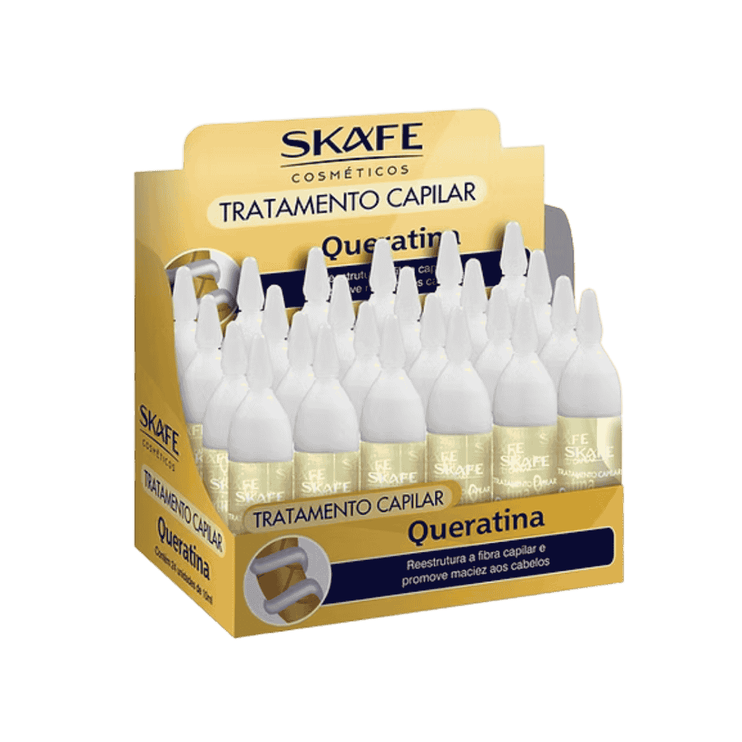 SKAFE Tratamento Capilar Queratina Box 24X1 - 10ml | سكاف مجموعة أمبولات لعلاج الشعر - 24*10 مل