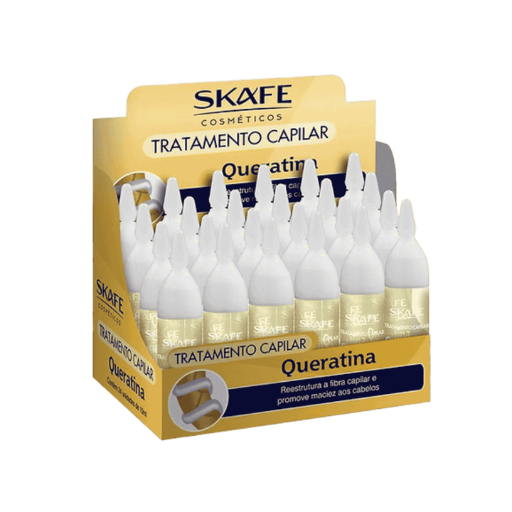 SKAFE Tratamento Capilar Queratina Box 24X1 - 10ml | سكاف مجموعة أمبولات لعلاج الشعر - 24*10 مل