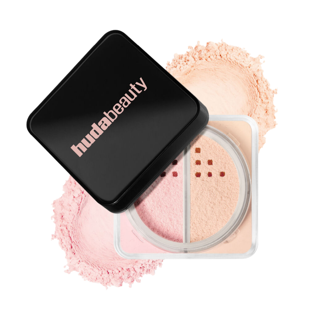Huda Beauty Easy Bake Duo Loose Powder - 2x6.5g | هدى بيوتي لوس باودر لتصحيح اللون وتفتيح البشرة - 2*6.5 غ