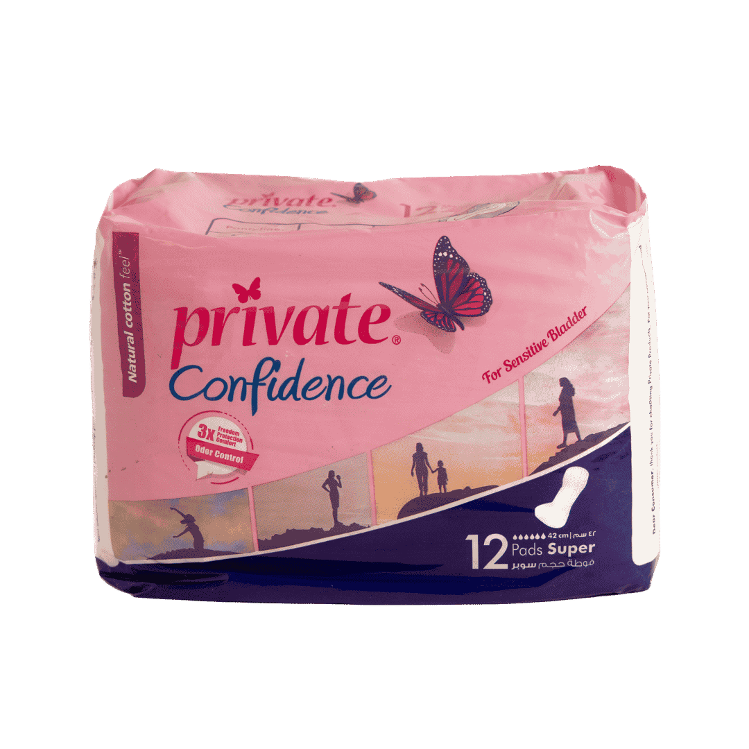 Private Sanitary Pads Confidence Super - pcs12 |  برايفت فوطة حجم كبير - 12 قطعة