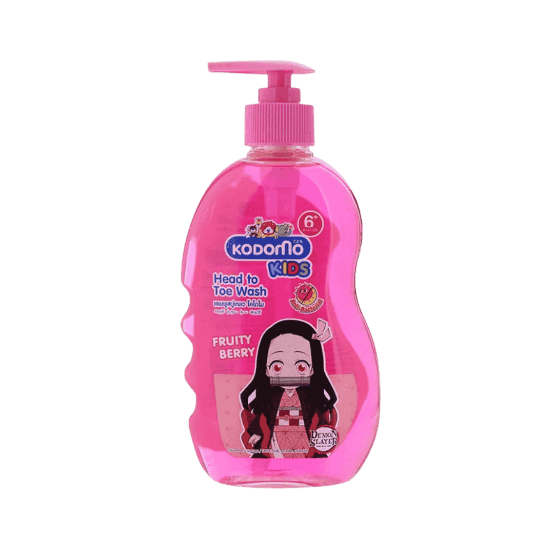 Kodomo Head To Toe Wash Fruity Berry - 400ml | كودومو كيدز جل الاستحمام من الرأس للقدمين برائحة التوت والفواكه - 400مل