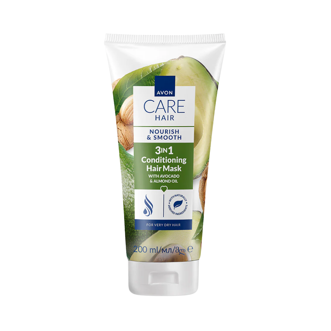 AVON Care Nourish & Smooth 3In 1 Conditioning Hair Mask - 200ml | افون بلسم لتغذية وتنعيم الشعر 3 في 1 - 200 مل