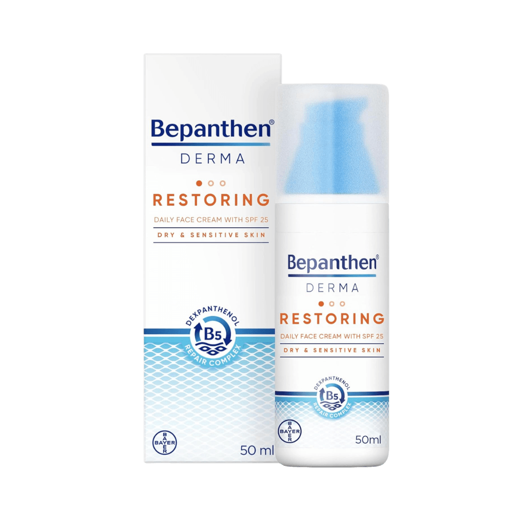 Bepanthen Derma Restoring Daily Face Cream with SPF 25 - 50ml | بيبانثين كريم مرطب يومي مع عامل حماية شمسي - 50 مل