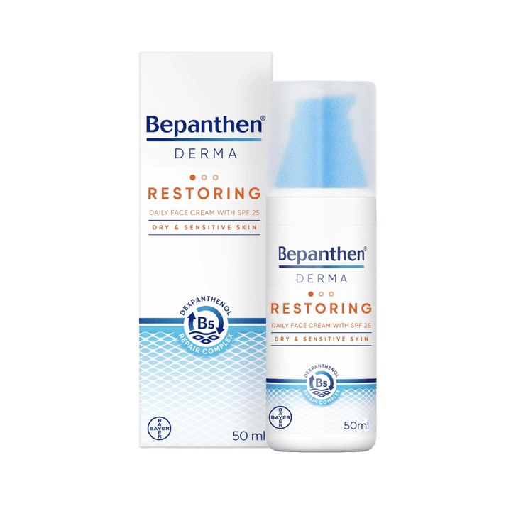 Bepanthen Derma Restoring Daily Face Cream with SPF 25 - 50ml | بيبانثين كريم مرطب يومي مع عامل حماية شمسي - 50 مل
