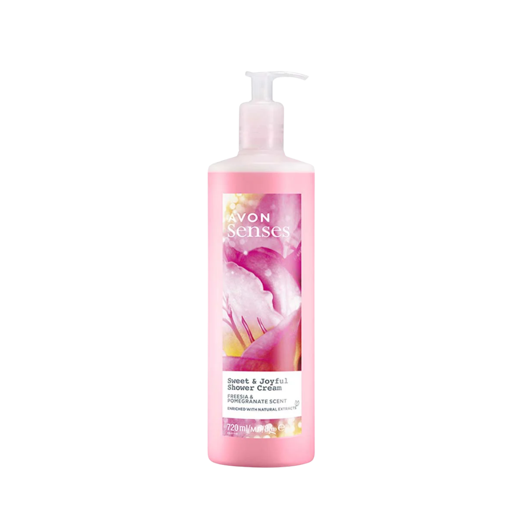 Avon Senses Sweet & Joyful Shower Cream Freesia & Pomegranate - Crema de dus - 720ml | افون جل الاستحمام برائحة الرمان - 720 مل