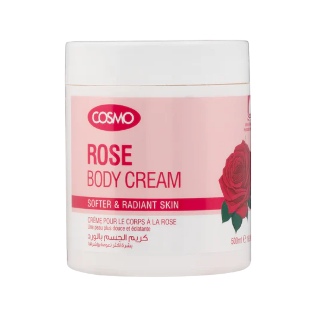 COSMO Rose Body Cream Softer & Radiant Skin - 500ml | كوزمو كريم الجسم برائحة الورد - 500 مل