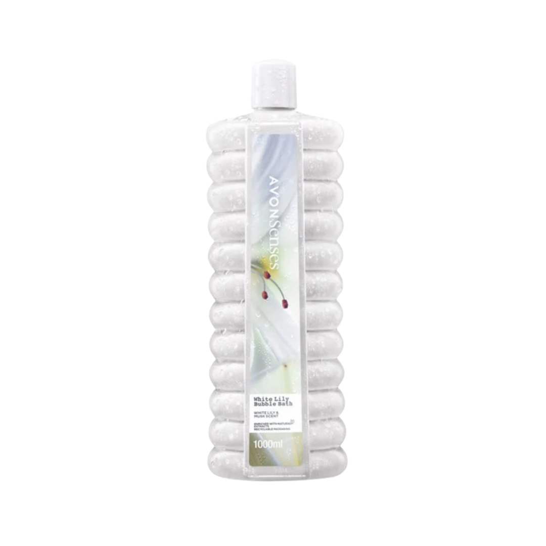 AVON Senses White Lily Bubble Bath Shower Gel - 1000ml | افون جل الاستحمام برائحة المسك والزنبق الابيض - 1000 مل