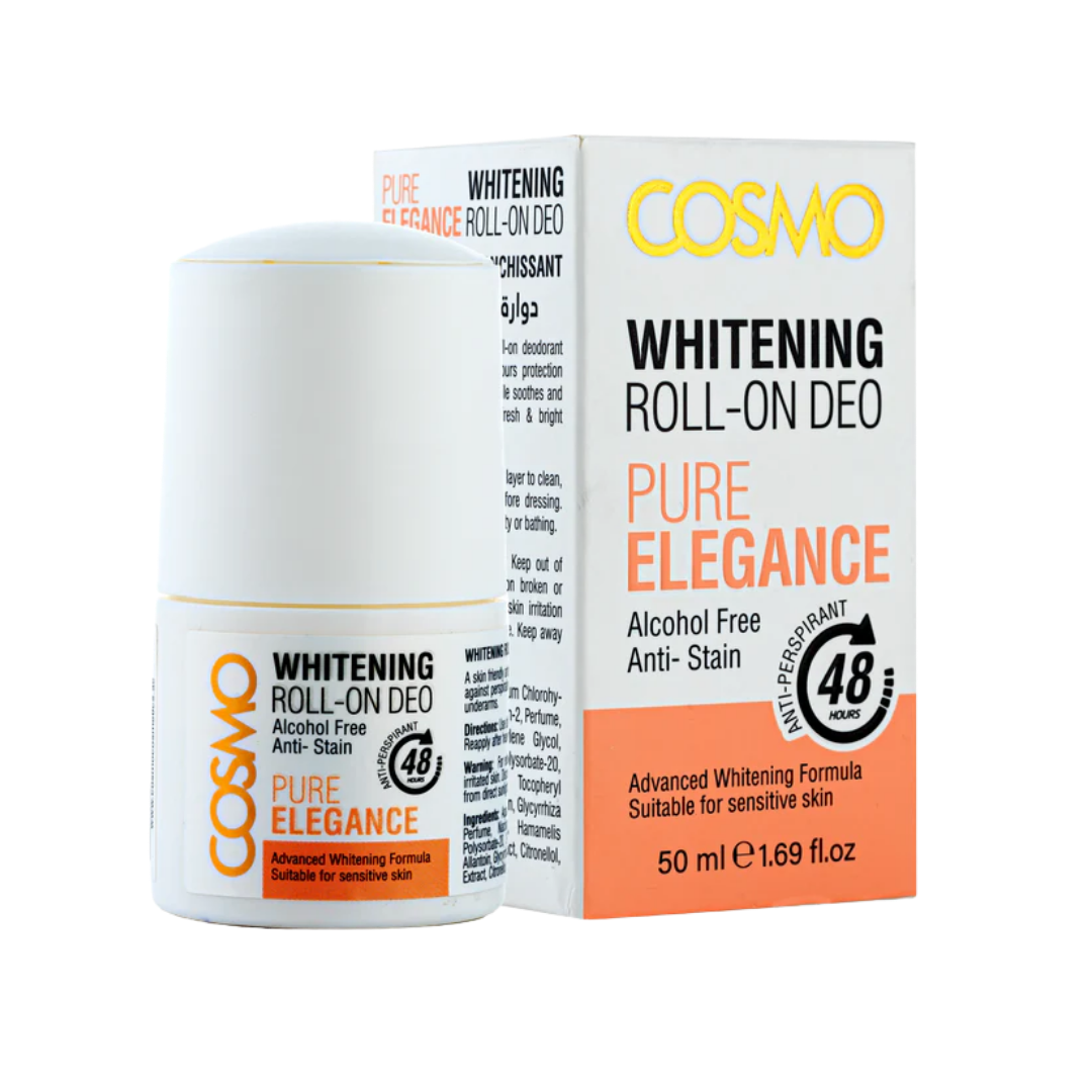 COSMO Pure Elegance Whitening Roll On Deo - 50ml | كوزمو مزيل العرق بيور إليجانس للتبييض رول اون - 50 مل