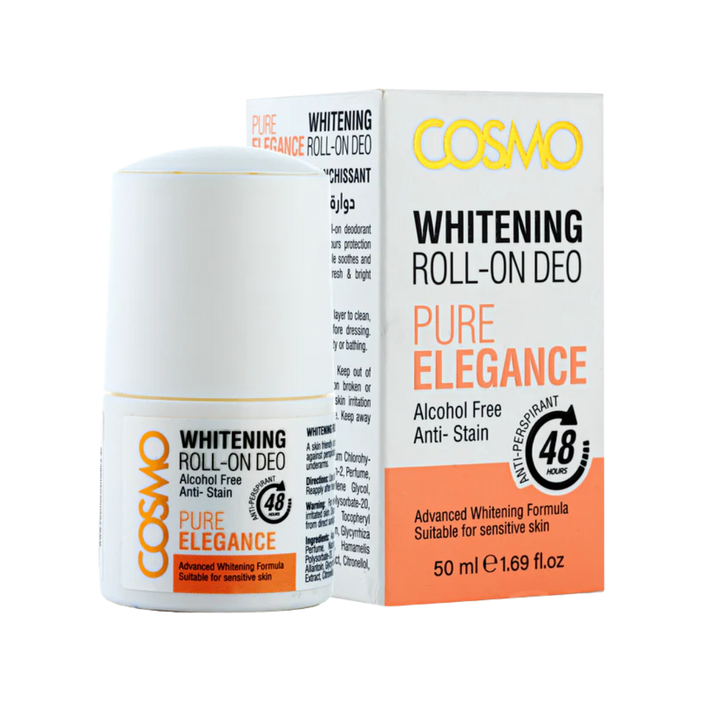 COSMO Pure Elegance Whitening Roll On Deo - 50ml | كوزمو مزيل العرق بيور إليجانس للتبييض رول اون - 50 مل