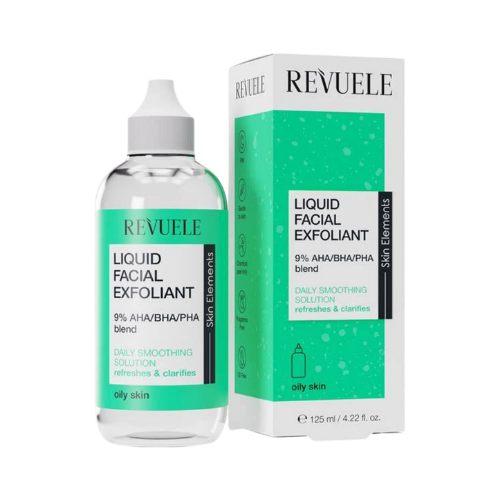 Revuele Liquid Facial Exfoliant 9% For Oily Skin - 125ml | ريفويل تونر مقشر بالأحماض 9% للبشرة الدهنية - 125 مل
