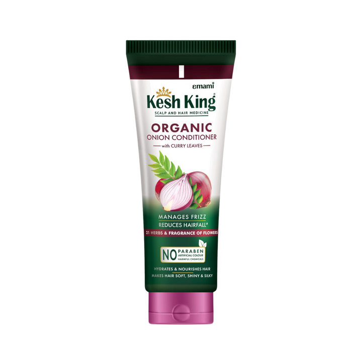 Kesh King Organic Onion Conditioner with Curry Leaves - 200ml | كيش كينج بلسم عضوي لجميع أنواع الشعر - 200 مل